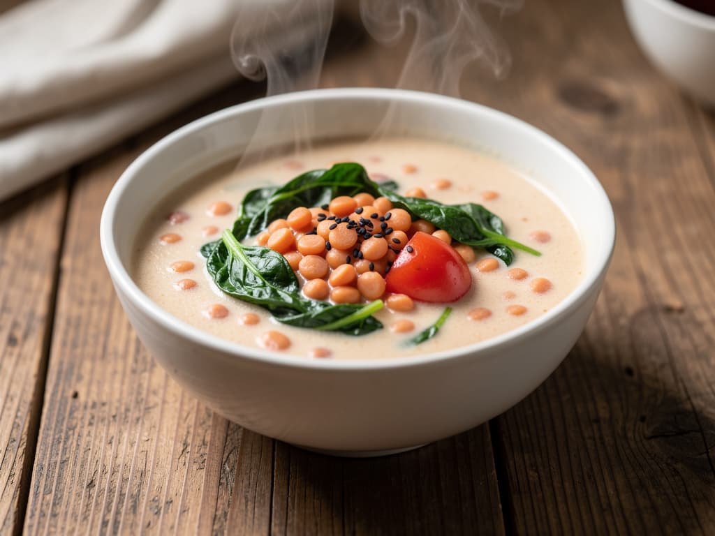 Curry de lentilles, épinards et lait de coco