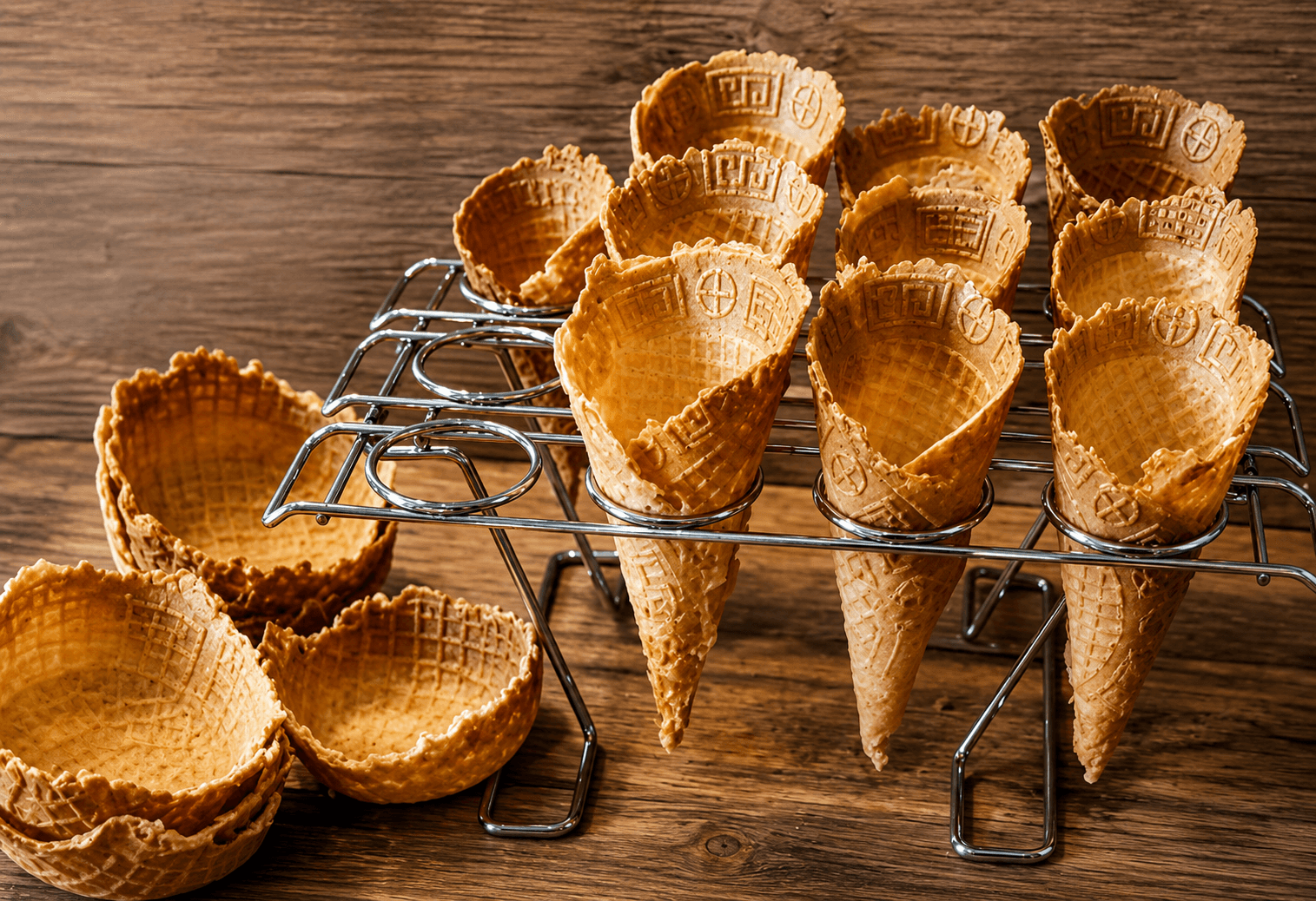 Gaufrettes pour cornet de glaces